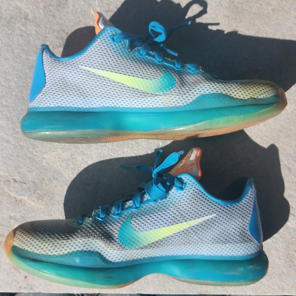 Nike Kobe Bryant 10 GS High Dive Basketball Sneakers Boys Size 6.5 Blue Orange - Picture 3 of 9